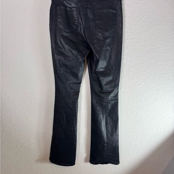 L'AGENCE Clayton High Rise in Noir Coated Cotton-Blend Pants Size 32 - Picture 4 of 10